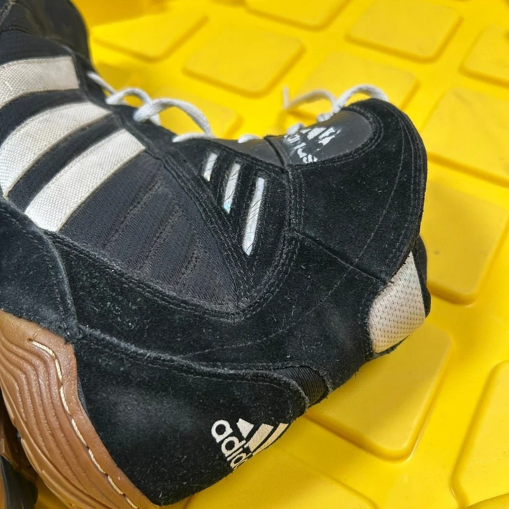 Adidas Pretereo Wrestling Shoes Size 12 Black 2002 145949 High Top Gum Sole